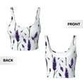 thumbnail image 5 of Picia Lavender Flowers Sports Bra for Women,Padded Strappy Sports Bras Medium Support Yoga Bra with Removable Cups,Running Yoga Bra-Medium, 5 of 9