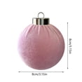 thumbnail image 3 of Christmas Tree Ornament Velvet Covered Bauble 3.15 Inch Single Decorative Hanging Ornament for Holiday Season Home Display, 3 of 9