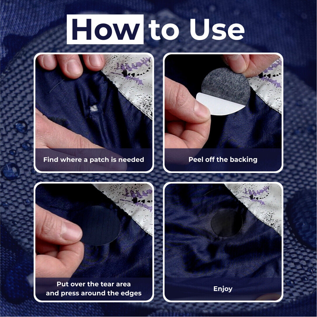 Puffer Jacket Repair (BLACK)  Self-Adhesive, Pre-Cut Patches, Soft, W –