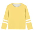 thumbnail image 5 of Charella Girls' T-Shirt Striped Short/Long Sleeve Cute Crew Neck Basic Tee Casual Loose Fit Tops for Kids (13 Years, Yellow 1), 5 of 6