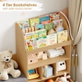 thumbnail image 2 of Homfa Kids Bookcase with Reading Nook, 75" W Kids Toy Storage Organizer with 2 Drawers, Kid Bench for Playroom Kids Room Living Room, Natural, 2 of 7