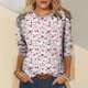 thumbnail image 2 of Camiseta de manga larga con cuello redondo y estampado navideño a la moda de verano para mujer Fridja bvmnju3388, 2 of 5