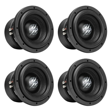 Hifonics 4 Pack ELITE 8" 2 Ohm Subwoofer, Dual Voice Coil Audio Speaker, 1200W