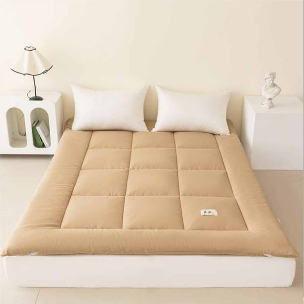 Cubrecolchón de fibra | Relleno grueso de algodón suave de 3 cm | Tela cepillada lavable | Plegable, transpirable y que absorbe la humedad | Mantenimiento duradero y fácil | 180x200cm | Múltiples