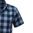 thumbnail image 4 of GZWYHT Mens Casual Button Down Shirts,Mens Shirts Spring And Fall Casual Single Breasted Shirt Men's Short Sleeved Plaid Shirt Big And Tall Shirts,Workout Shirts Light blue L, 4 of 5