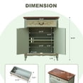 thumbnail image 2 of Ahokua Vintage Accent Cabinet with Floral Carved Doors, Drawer and 1 Adjustable Shelf, Sage Green, 2 of 8