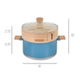 thumbnail image 3 of CONCORD 10" Stainless Steel Steamer Pot with Natural Bamboo Steamer 24 CM Steaming Cookware (Lagoon/Bamboo), 3 of 4