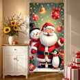 thumbnail image 2 of Snowman Banner Winter Welcome Decoration Christmas Snowflake Polyester Fabric Sign for Holiday Party Indoor Outdoor, 2 of 9