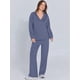 thumbnail image 5 of Conjuntos de Dos Piezas para Mujer, Moda de Otoño 2025, Pantalones Anchos, Conjunto de Estar por Casa, para Viajes y Vacaciones. Azul Gris L, 5 of 8