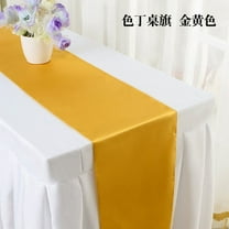 Zhuge Solid Color Silk Table Runner, High-Density Locked Edge Design - Simple Style Decor for Weddings & Dining Tables, Elegant Table Accent Cover (golden yellow)