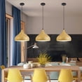 thumbnail image 2 of Minimalism Wood Pattern Metal Pendant Light Fixture for Kitchen Island Simple Nordic Hanging Lamp Adjustable Height Pendant Lampshade Retro Ceiling Pendant Lighting for Dining Room Table, 2 of 7