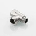 thumbnail image 4 of 3-way 3/8" and 1/2" 3 Way Adapter Tee Connector Stainless Steel 3/8" Water Line T Fitting Brushed Nickel, 4 of 5