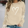thumbnail image 3 of AUNVITO Women's Valentine's Day Sweatshirt Long Sleeve Round Neck with Heart-Shaped Print Casual and Fashionable Style, 3 of 6