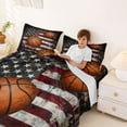 thumbnail image 3 of Erosebridal Boys Basketball Sport Themed Bed Sheets,Retro American Flag Print King Sheets For Kids 4-Piece, 3 of 6