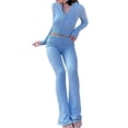 thumbnail image 3 of Women's Two Piece Outfits Sweater Sets Long Sleeve Pullover and Drawstring Pants Lounge Sets, 3 of 6