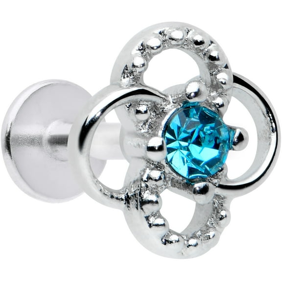 Body Candy Womens 16G 316L Steel Blue Celtic Knot Labret Monroe Lip Ring Tragus Cartilage Stud 1/4"