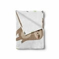 thumbnail image 2 of Sloth Soft Flannel Fleece Throw Blanket, Childish Pattern of Funny Lazy Sloths Hugging Family Romance Love, Cozy Plush for Indoor and Outdoor Use, 60" x 80", Pale Brown Grey Green, by Ambesonne, 2 of 6