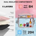 thumbnail image 4 of EVERFUN Insulated Cooler Bag Small Lunch Box 24 Can Beach Lunchbag Leakproof Lunchbox for Work Pink, 4 of 8