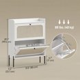 thumbnail image 3 of HOMCOM Shoe Cabinet with 2 Flip Drawers, Boho Narrow Shoe Rack, White, 3 of 10