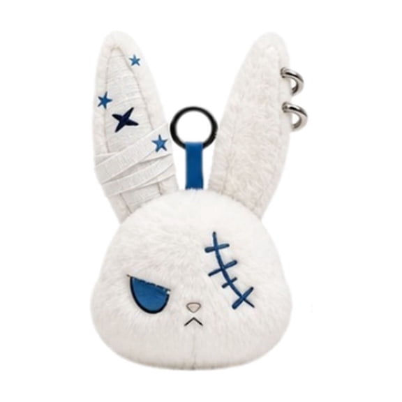 Halloween Dark Bunny Plush Keychain Pendant Soft Cute Creepy Doll Key Ring Bag Charm Gift For Halloween Lovers