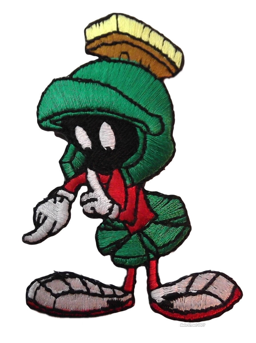 MARVIN THE MARTIAN & K9 Embroidered Iron-On Patch 3.5" 