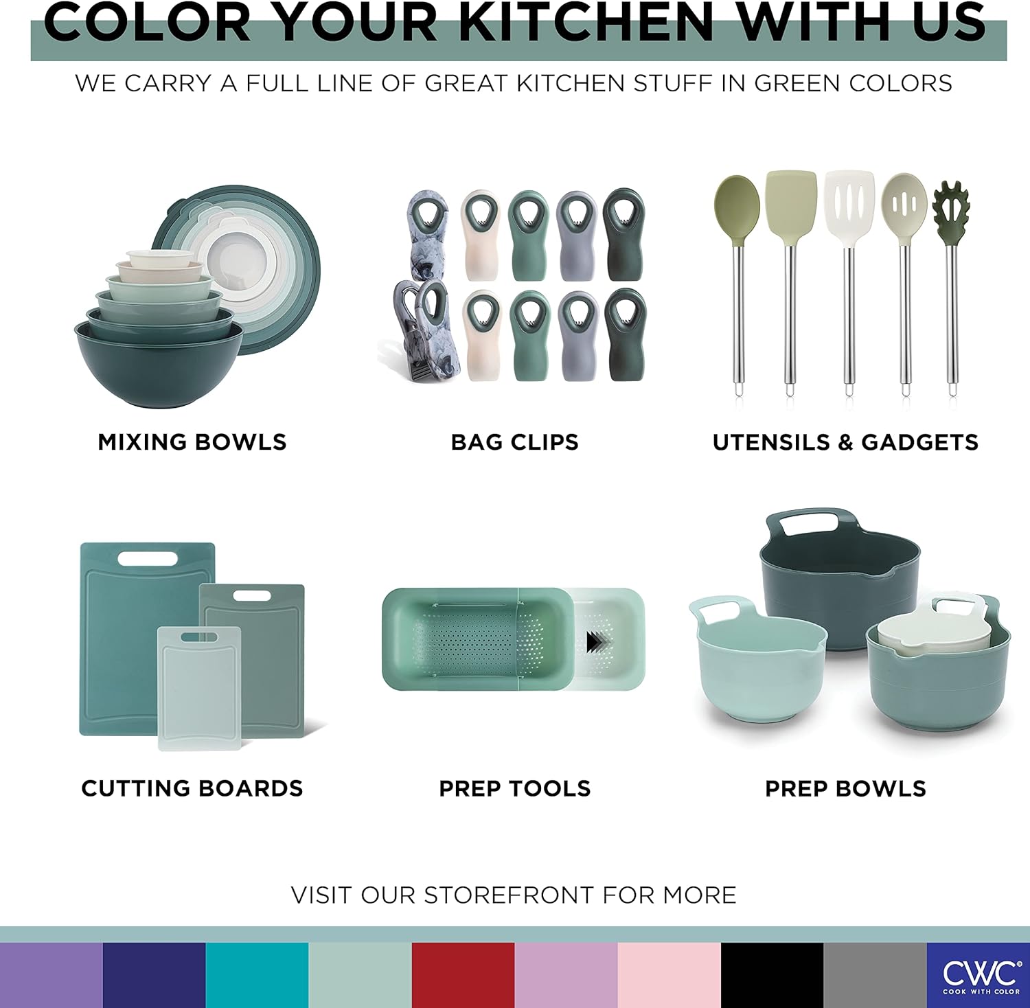 Cook With Color Silicone Cooking Utensils Set, 38 Pieces, Green photo 8