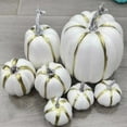 thumbnail image 4 of 7 Pcs Assorted Sizes Fall Artificial Pumpkins, Fall Pumpkin Decor, Autumn Pumpkins, Harvest Seasonal Accent, Halloween Pumpkins, Thanksgiving Halloween Festive Tabletop Decoration for Home, 4 of 5