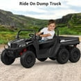 thumbnail image 2 of 24V Ride On Dump Truck, Ride On Car with Remote Control, Electric Dump Bed and Extra Shovel, Ride On Tractors Car with Music Player, Key Start for Safety, Gift for Kids,Black, 2 of 8
