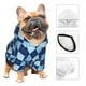 thumbnail image 3 of Fotbe Blue Squares Sudadera con Estampado para Perros Pequeños – Suéter con Capucha para Mascotas, Tela Suave de Forro Polar con Bolsillo-Large, 3 of 7