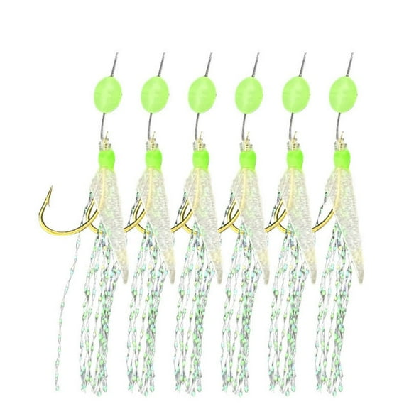 Fankenuo 5 Pack of For Sabiki Fishing Lure Rigs with Luminous Beads for Catching Fish 8#