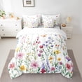 thumbnail image 2 of Feelyou Kawaii Spring Flower Bedding Comforter Set 7pcs, Cute Floral Leaf Plant King Bedding Sets, Cartoon Butterfly Animal Reversible Bed Sheets, Microfiber Bedroom Decor, 2 of 8