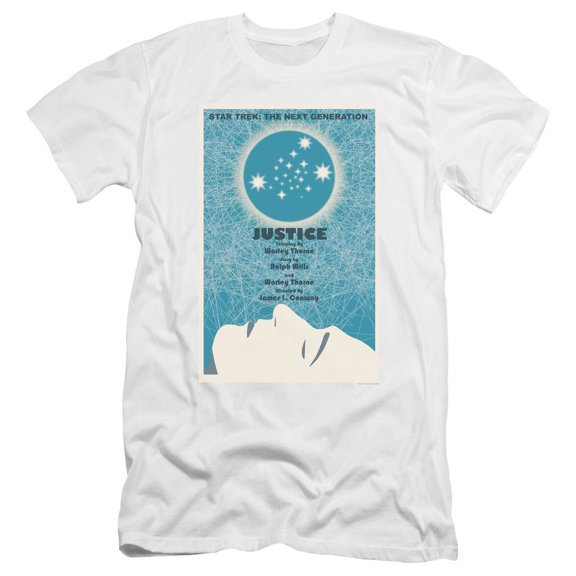 Star Trek Tng Season 1 Episode 8 Premium Canvas Adult Slim Fit 30/1 T-Shirt White