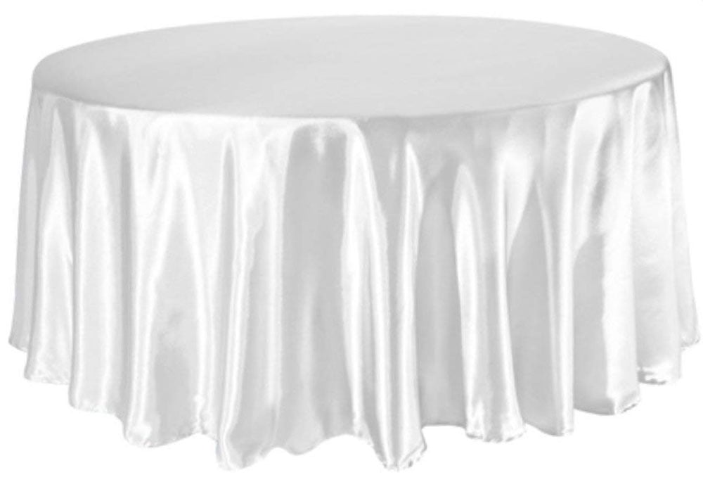 Tektrum 108 inch Round Silky Satin Tablecloth - Premium Fabric - Best for Wedding Party Banquet ...