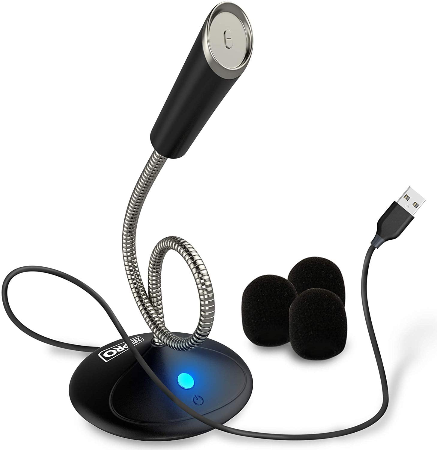 Skype Game Small Computer Microphone Podcast Plug-and-Play Desktop Omnidirectional Condenser PC Laptop Microphone Very Suitable for YouTube USB Computer Microphone Compatible with Windows/Mac 