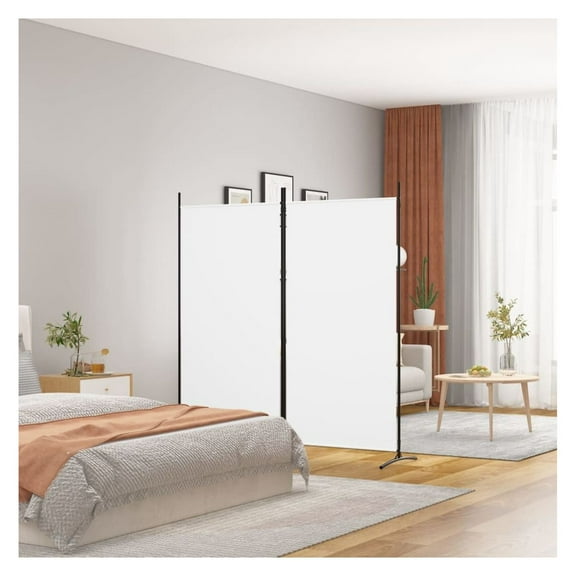 2-Panel White 68.9"x70.9" Fabric