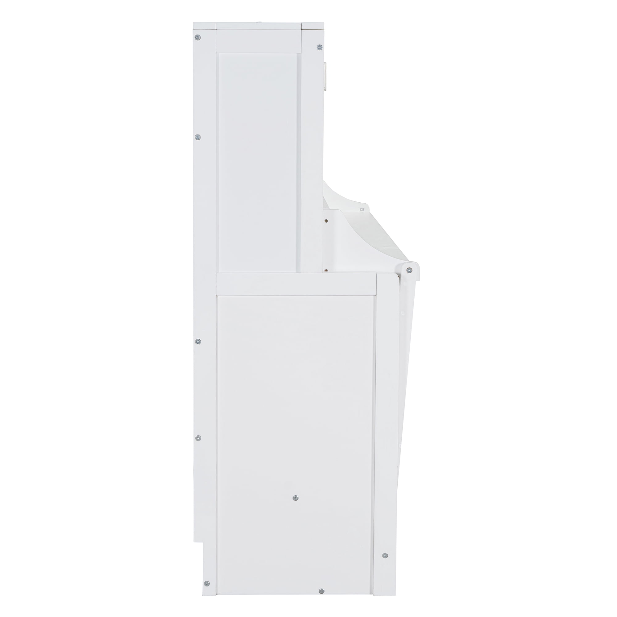 Mintazer Full Wall Murphy Bed with Desk & Hydraulic Lift, Multifunctional Foldable Bed for Small Spaces Apartments, White
