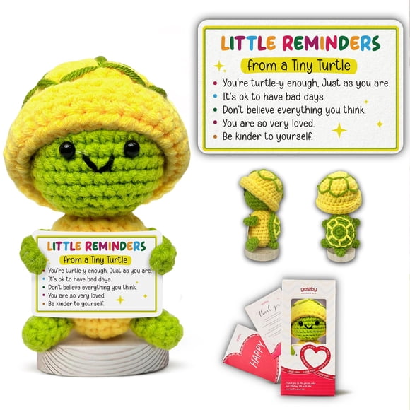Figura de juguete Gossby hecha a mano con forma de tortuga positiva, regalo a ganchillo