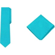 Jacob Alexander Polka Dot Print Boys Regular Tie Pocket Square Set - Blue
