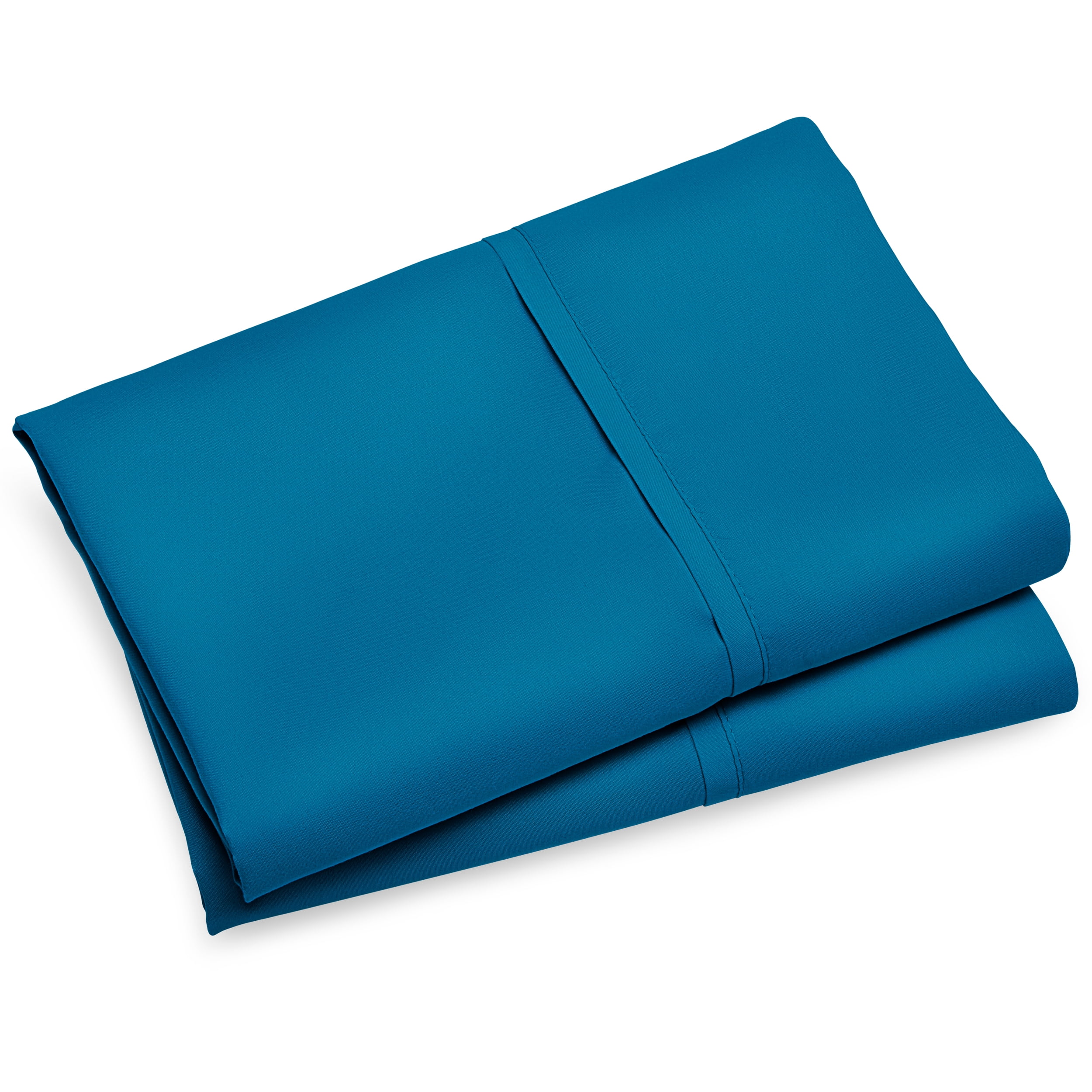 Bare Home Medium Blue Microfiber Pillowcase Set, Hypoallergenic, Standard Set of 2