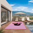 thumbnail image 3 of Pink Stripes Outdoor Rug for Patio/Deck/Porch, Non-Slip Large Area Rug 4 x 6 Ft, Cartoon Funny Bow Girl Vertical Striped Indoor Outdoor Rugs Washable Area Rugs, Reversible Camping Rug Carpet Runner, 3 of 8