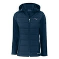 thumbnail image 2 of Women's Cutter & Buck Navy New England Patriots Evoke Hybrid Eco Softshell Recycled Full-Zip Hoodie Jacket, 2 of 3