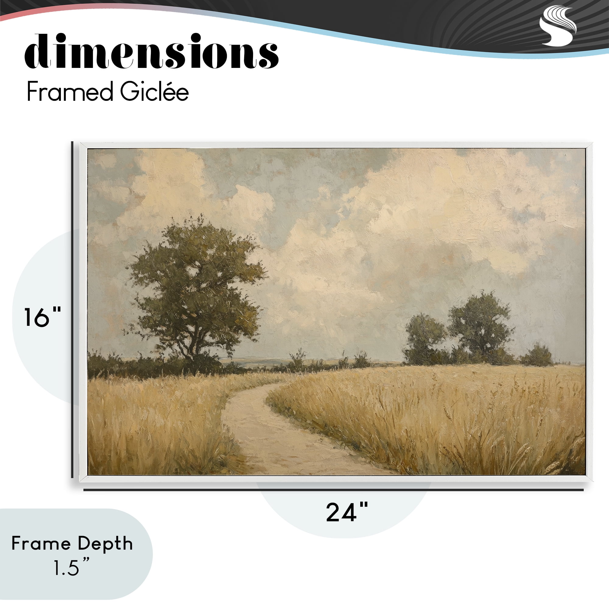 Stupell Industries Soft Field of Wheat White Framed Giclee Art, design by Petal Prints Design