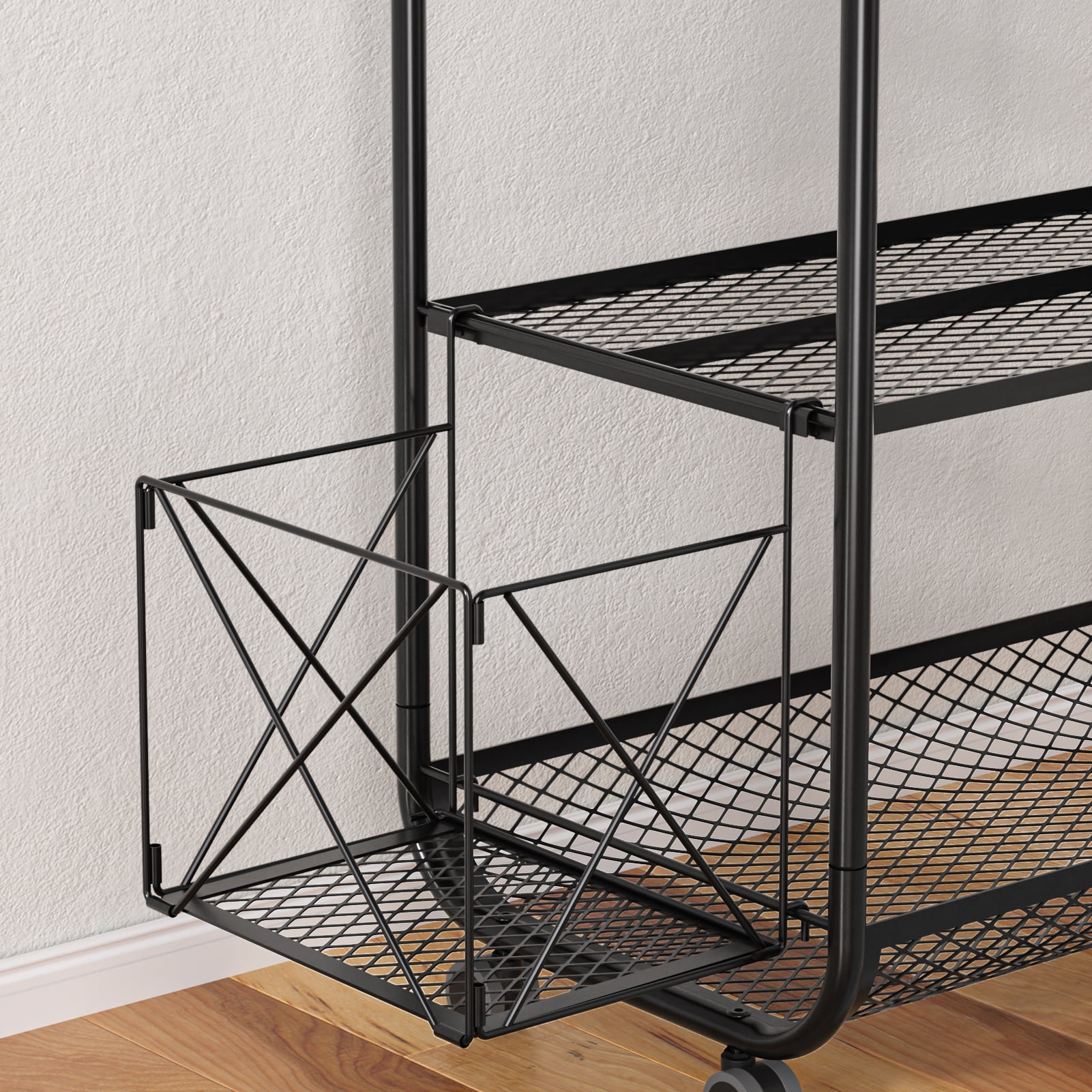Trendix Dumbbell Rack, Weight Rack for Dumbbells, Yoga Mat Storage Rack, All in One Workout Storage with Wheels and Hooks for Kettlebells Foam Roller, Powder Coated Finish Steel