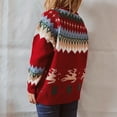 thumbnail image 6 of IROINNID Reduced Womens Sweater Round Neckline Pullover Sweater Print Casual Mid-Length Long Sleeve Winter Christmas Splicing Line Loose Sweater Tops, 6 of 8