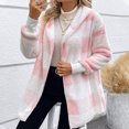 thumbnail image 2 of Winter Coats Women, Oversized Plaid Faux Shearling Jacket, 2 of 5