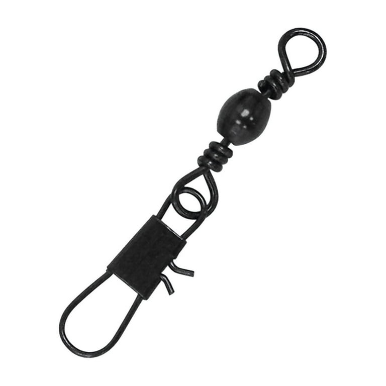 Eagle Claw Barrel Swivel with Interlock Snap, Black, Size 3, 12 Pack 