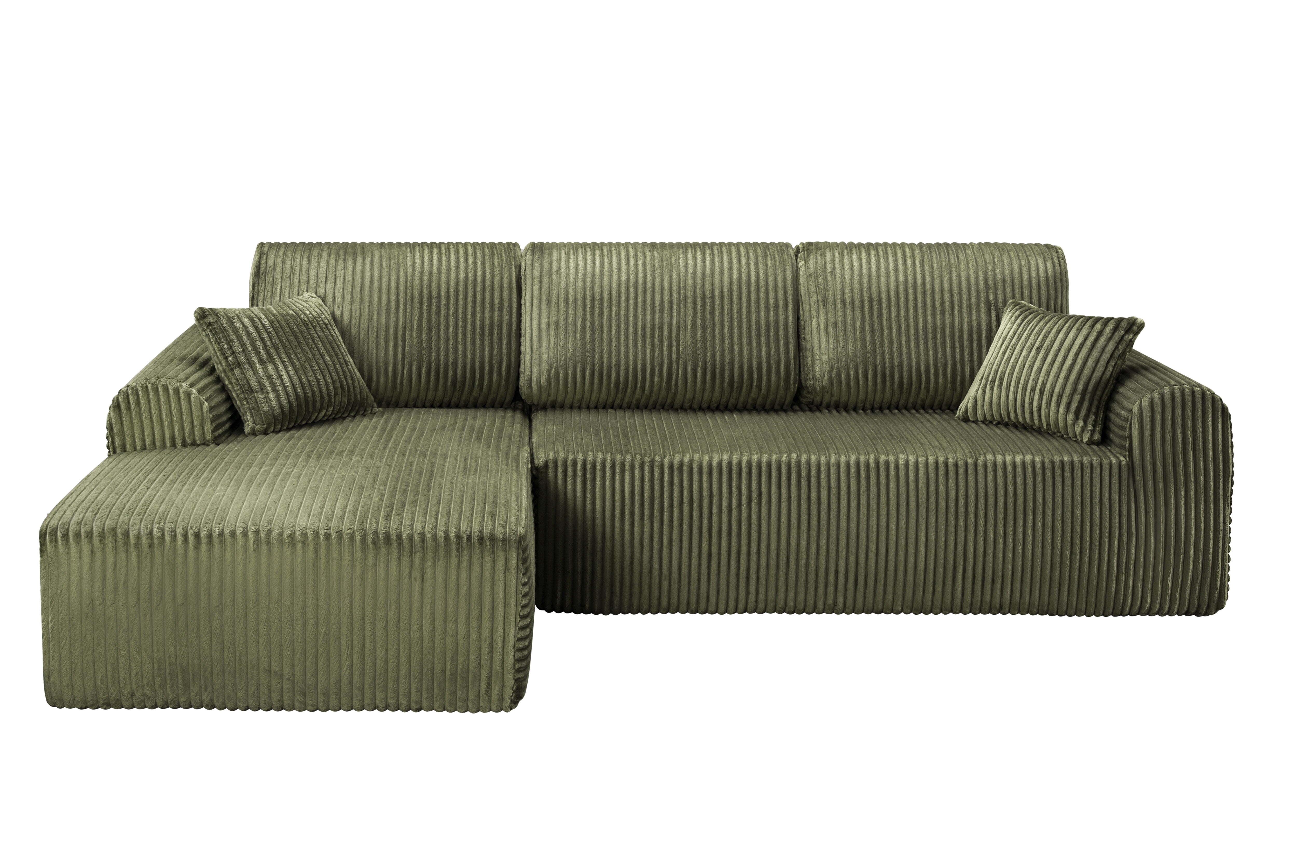Shikeyi 109" Cloud Modular Sectional Sofa Couch with L-Shape Chaise,Modern Minimalist Upholstered Boneless Couches for Living Room Bedroom, Green