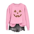 thumbnail image 5 of Dpjklzsn Women’s Halloween Pumpkin Sweatshirt, Glitter Jack O Lantern Graphic Crewneck Pullover, Long Sleeve Fall Casual Sweatshirt Top, 5 of 6