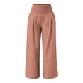 thumbnail image 4 of Efsteb Womens Wide Leg Pants High Waist Baggy Pants Solid Color Sweatpants Loose Comfortable Casual Trousers Pants for Women Wide leg Pants Trousers Pink XXL, 4 of 5