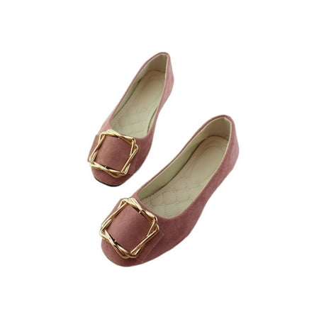 

Wazshop Women Flat Shoes Comfort Flats Slip On Loafers Lightweight Non-slip Dress Shoe Ladies Fashion Casual Pink 7